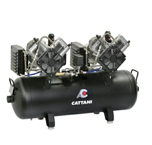 Cattani безмасляный 100-320 для 5 установок, с осушителем, 3-фазный (в кожухе) фото