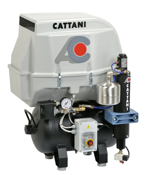 Cattani безмасляный 30-67 для 1 стоматологической установки, с осушителем, 1-фазный (в пластиковом кожухе) фото