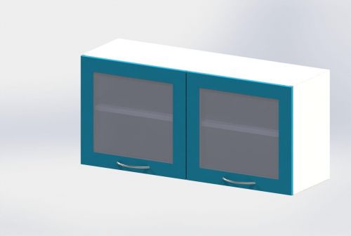 Шкаф Н5 с дверцами из стекла в аллюминиевом профиле навесной фото