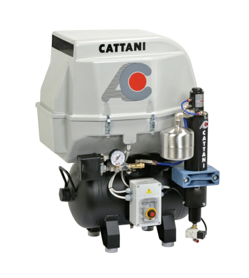 Cattani безмасляный 30-67 для 1 стоматологической установки, без осушителя, 1-фазный (в пластиковом кожухе) фото