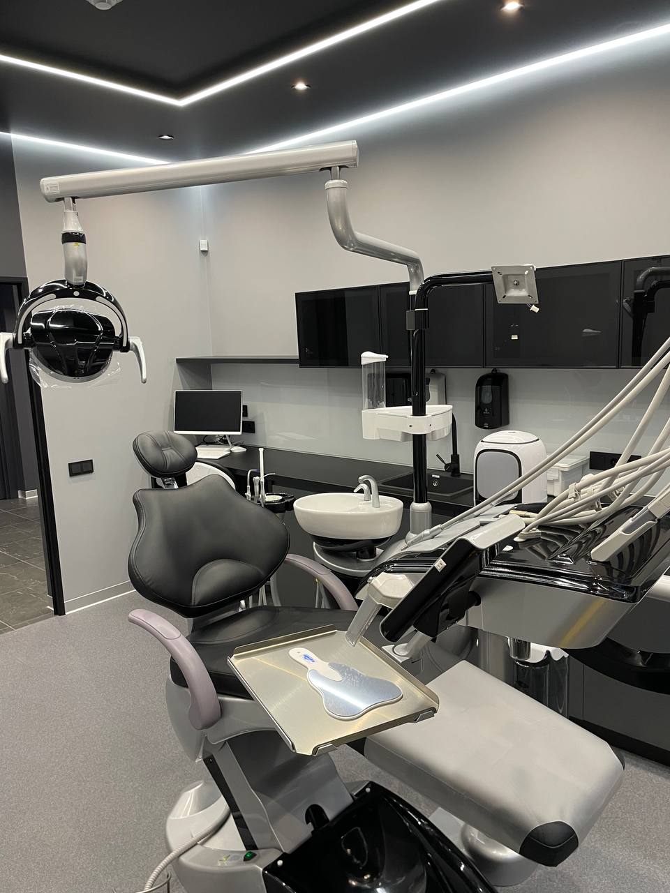 Dentistry in black style with Dental Equipment Safety